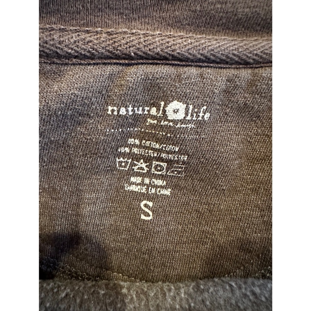 Natural Life Womens Small Brown Make A Difference Today Floral Sweatshirt - Picture 3 of 3